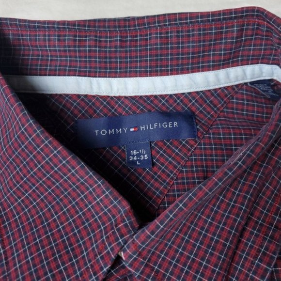 Tommy Hilfiger Button Shirt Mens Size L Large 16.5 34/35 Long Sleeve Multicolor - Picture 3 of 4